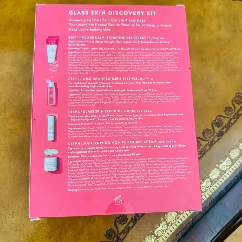 Peach & Lily Glass Skin Hydration Antioxidant Calm Cleanser Discovery Kit NEW